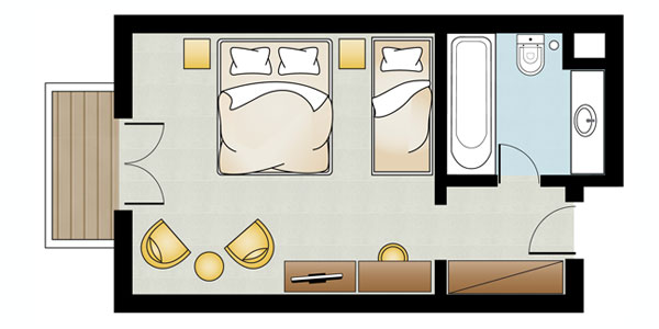 Double Triple Guestroom Floorplan Double Triple Guestroom Floorplan